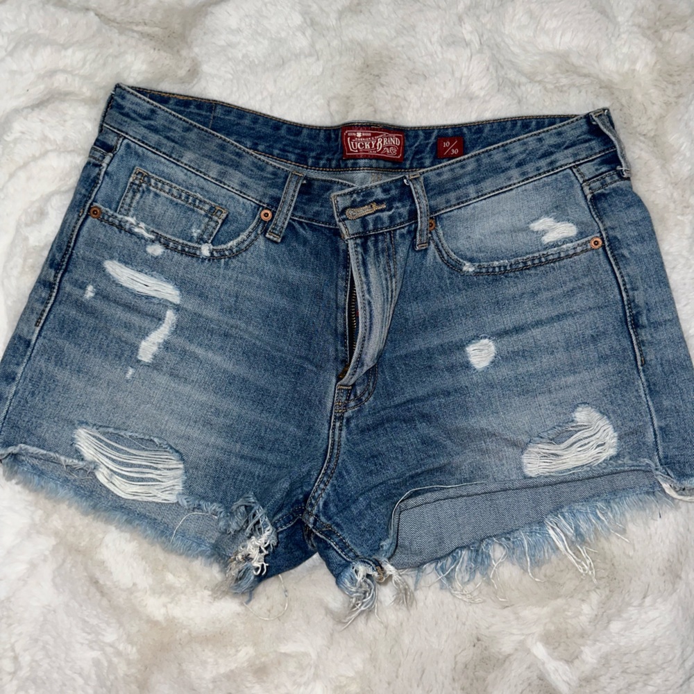 Lucky brand distressed jean shorts